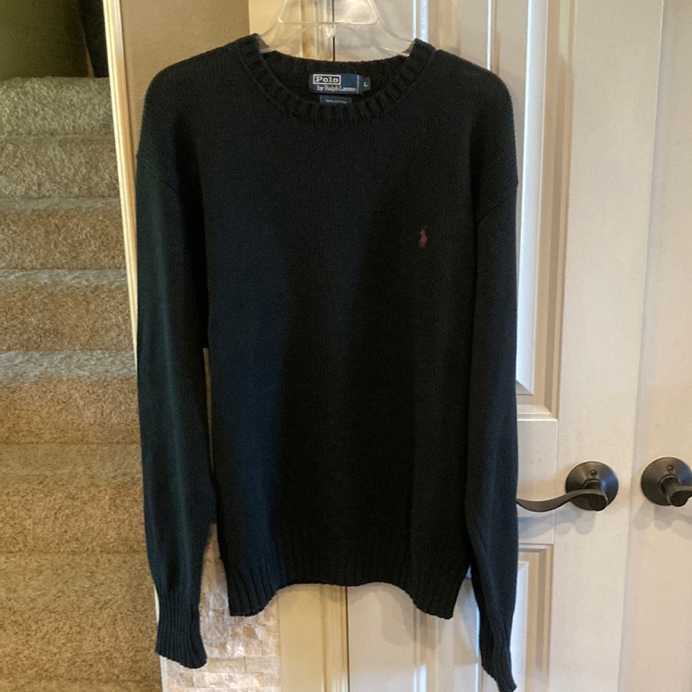 Ralph Lauren Mens black cotton sweater.